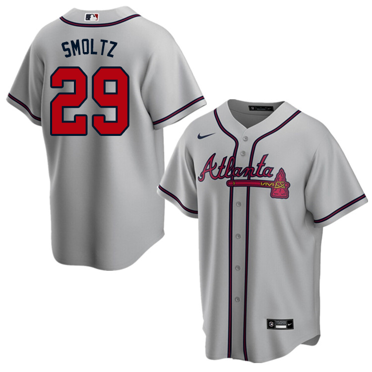 Nike Men #29 John Smoltz Atlanta Braves Baseball Jerseys Sale-Gray